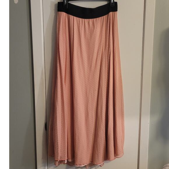 Ultra Long Pink Swiss Dot Mesh Maxi Skirt Layered Sheer Balletcore Fairycore S - Picture 8 of 8